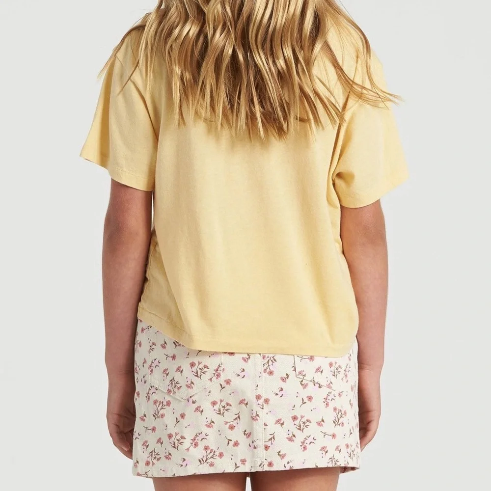 Billabong Girls’ Floral Denim Cream Mini Skirt